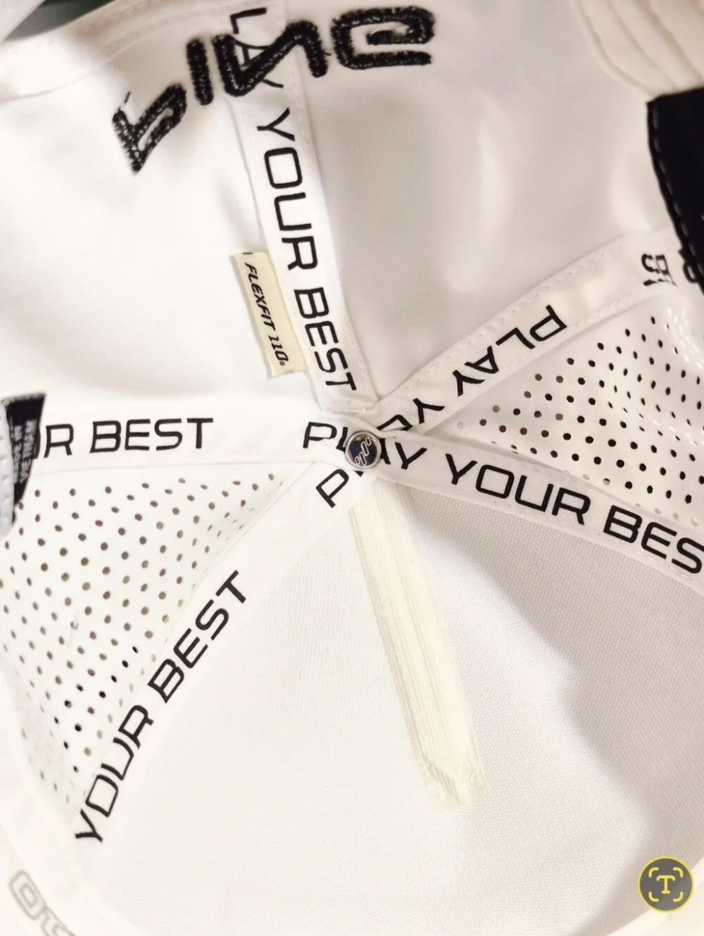 Ping Vented Delta Tour White Black Letters  Snapback Golf Hat Cap Please Read